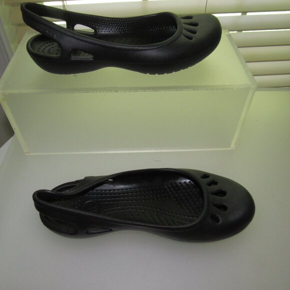 CROCS Slingback Black Ballet Flats – Women’s US 6 * Casual Minimalist Slip-On - Picture 4 of 7